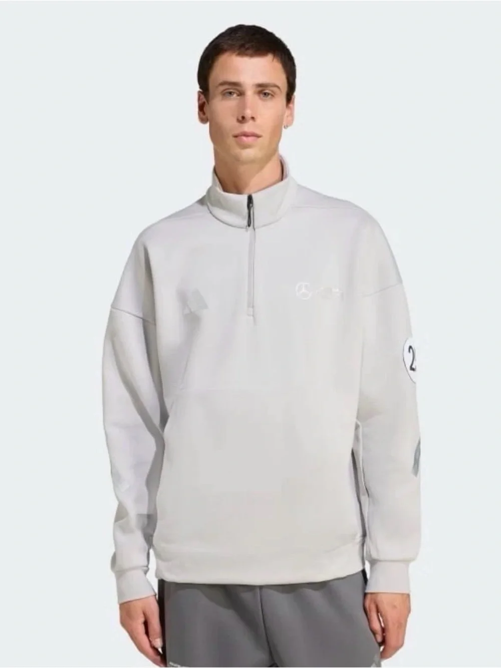 ADIDAS MERCEDES  AMG PETRONAS FORMULA ONE TEAM SILVER ARROWS HALF-ZIP Sweater XS